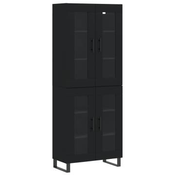 Stylish Highboard Black - 69.5x34x180 cm Engineered Wood