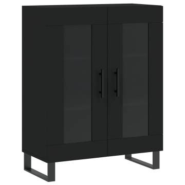 Stylish Highboard Black - 69.5x34x180 cm Engineered Wood