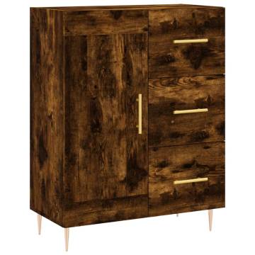 Stylish Highboard in Smoked Oak - 69.5x34x180 cm | Hipo Market