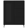 Stylish Highboard - Black Engineered Wood, 69.5x34x180 cm