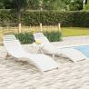 Sun Loungers 2 pcs with Table White Solid Wood Acacia Colour white Quantity in Package 1 Model 2 sunloungers with table 