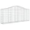 Arched Gabion Baskets - 5 pcs Galvanised Iron (200x30x80/100cm)