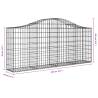 Arched Gabion Baskets - 5 pcs Galvanised Iron (200x30x80/100cm)