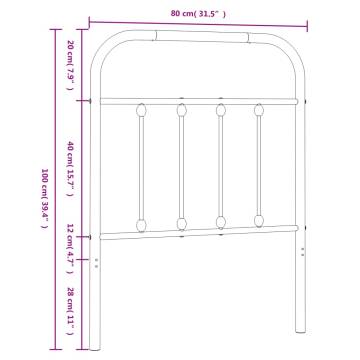 Stylish White Metal Headboard - 75 cm | HipoMarket