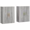 Elegant Wall Mounted Cabinets - Grey Sonoma - 2 pcs