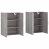 Elegant Wall Mounted Cabinets - Grey Sonoma - 2 pcs