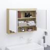 Bathroom Mirror Cabinet 80x15x60 cm MDF White and Oak Colour white and oak Quantity in Package 1 