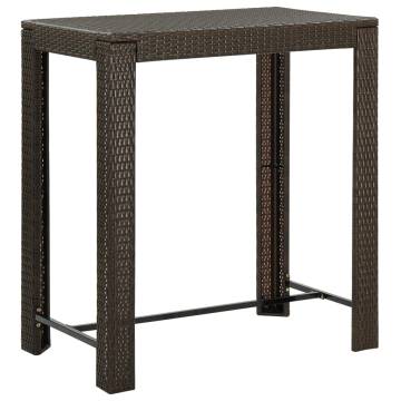 Stylish Brown Garden Bar Table - 100x60.5x110.5 cm