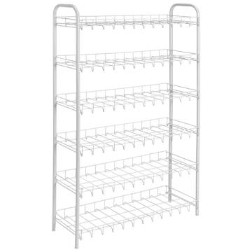 Metaltex 6-Tier Shoe Rack - Organize Up to 18 Pairs | White