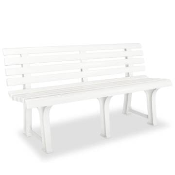 Durable White Plastic Garden Bench - 145.5 cm | HipoMarket