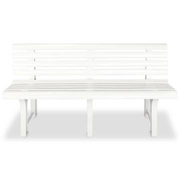 Durable White Plastic Garden Bench - 145.5 cm | HipoMarket