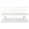 Durable White Plastic Garden Bench - 145.5 cm | HipoMarket