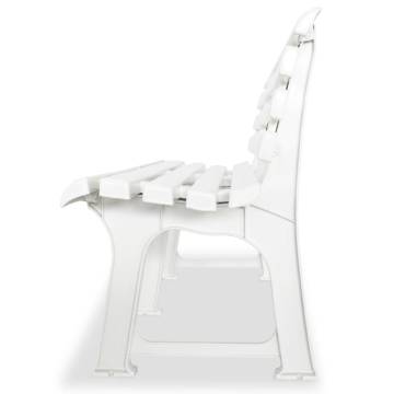 Durable White Plastic Garden Bench - 145.5 cm | HipoMarket