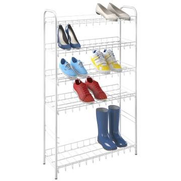 Metaltex 6-Tier Shoe Rack - Organize Up to 18 Pairs | White