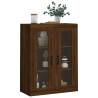 Stylish Wall Mounted Cabinet in Brown Oak - 69.5x34x90 cm