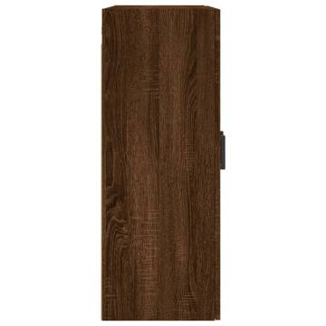 Stylish Wall Mounted Cabinet in Brown Oak - 69.5x34x90 cm