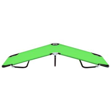 Folding Sun Lounger Steel Green - Portable & Weather Resistant