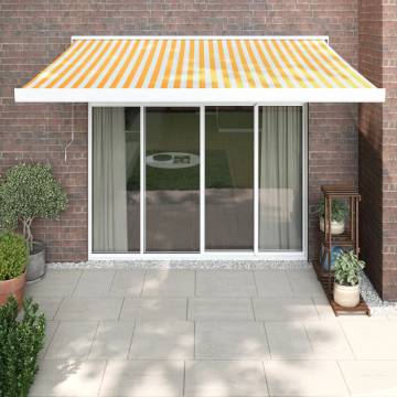 Retractable Awning Yellow & White 3.5x2.5m | Durable & Stylish