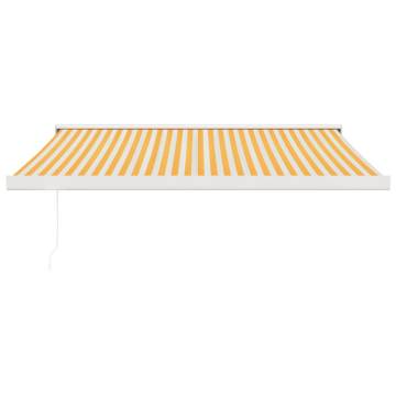 Retractable Awning Yellow & White 3.5x2.5m | Durable & Stylish