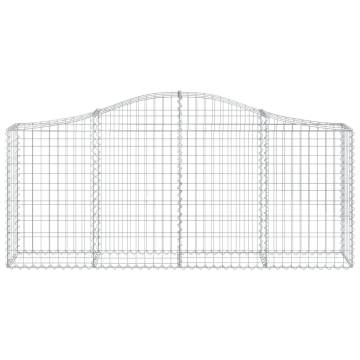 Arched Gabion Baskets - 3 pcs Galvanised Iron | HipoMarket