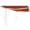 Manual Retractable Awning with LED 4x3 m Orange and Brown Colour multicolour Size 4 x 3 m Quantity in Package 1 