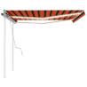 Manual Retractable Awning with LED - 4x3m Orange & Brown