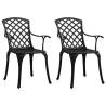 Garden Chairs 2 pcs Cast Aluminium Black Colour black Quantity in Package 2 Number of 1 