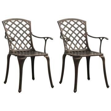 Bronze Cast Aluminium Garden Chairs - 2 Pc Set | HipoMarket