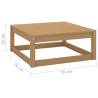 Garden Footstool - Honey Brown Solid Wood Pine | HipoMarket