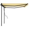 Manual Retractable Awning 4x3m - Yellow & White - Hipomarket