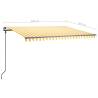 Manual Retractable Awning 4x3m - Yellow & White - Hipomarket