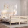 Bed Frame with Headboard 160x200 cm Solid Wood Colour natural Size 160 x 200 cm Model low 