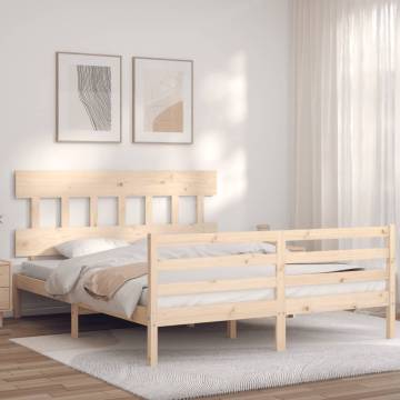 Solid Wood Bed Frame with Headboard 160x200 cm - Hipomarket