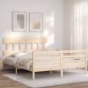 Solid Wood Bed Frame with Headboard 160x200 cm - Hipomarket