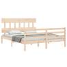 Solid Wood Bed Frame with Headboard 160x200 cm - Hipomarket