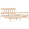 Solid Wood Bed Frame with Headboard 160x200 cm - Hipomarket