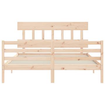 Solid Wood Bed Frame with Headboard 160x200 cm - Hipomarket