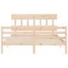 Solid Wood Bed Frame with Headboard 160x200 cm - Hipomarket