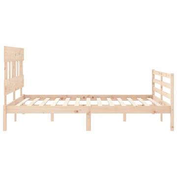 Solid Wood Bed Frame with Headboard 160x200 cm - Hipomarket