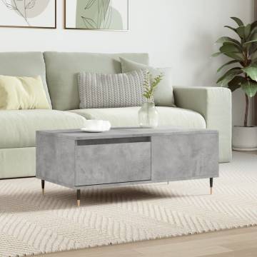 Elegant Concrete Grey Coffee Table - 90x50 cm | Hipo Market