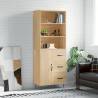 Highboard Sonoma Oak 69.5x34x180 cm Engineered Wood Colour sonoma oak Quantity in Package 1 Model 1 door 3 drawers 