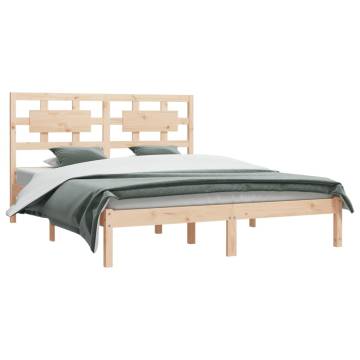 Solid Wood Pine King Size Bed Frame 150x200 cm | HipoMarket