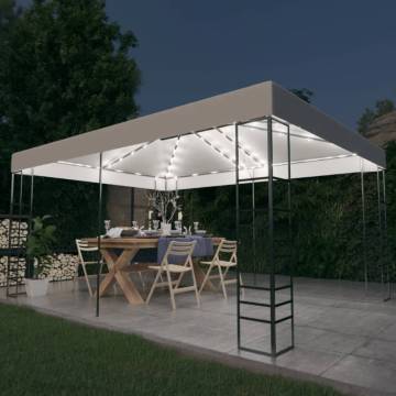 Gazebo with LED String Lights 4x3x2.7m White - Perfect for Events