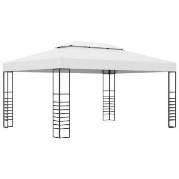 Gazebo with LED String Lights 4x3x2.7m White - Perfect for Events