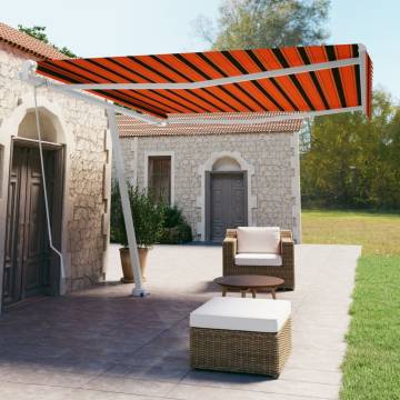 Retractable Freestanding Awning 400x350 cm - Orange/Brown