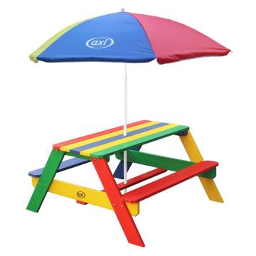 AXI Rainbow Children Picnic Table with Umbrella - Hipomarket