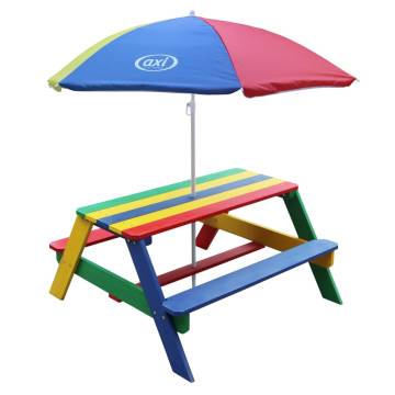 AXI Rainbow Children Picnic Table with Umbrella - Hipomarket