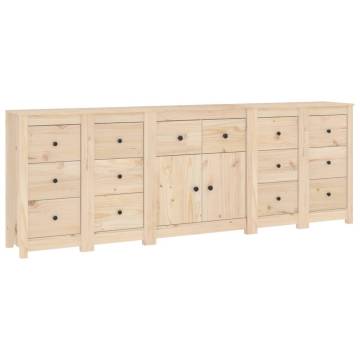 Stylish Solid Wood Pine Sideboard - 230x35x80 cm | Hipo Market