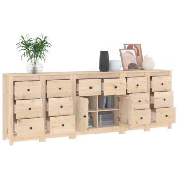 Stylish Solid Wood Pine Sideboard - 230x35x80 cm | Hipo Market