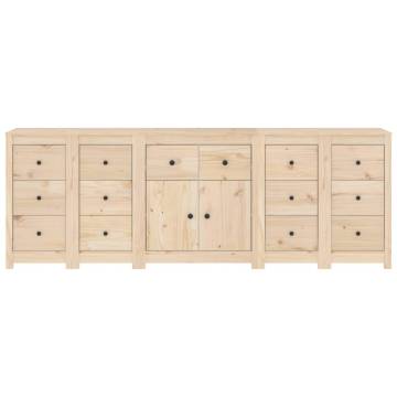 Stylish Solid Wood Pine Sideboard - 230x35x80 cm | Hipo Market